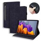 For Samsung Galaxy Tab S8+ / Tab S8 Plus /  Tab S7 FE / Tab S7+ Calf Texture Embossed Horizontal Flip Leather Case with Holder & Card Slots & Photo Frame(Black) - 1