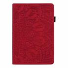 For Samsung Galaxy Tab S8+ / Tab S8 Plus /  Tab S7 FE / Tab S7+ Calf Texture Embossed Horizontal Flip Leather Case with Holder & Card Slots & Photo Frame(Red) - 2