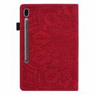 For Samsung Galaxy Tab S8+ / Tab S8 Plus /  Tab S7 FE / Tab S7+ Calf Texture Embossed Horizontal Flip Leather Case with Holder & Card Slots & Photo Frame(Red) - 3