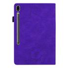 For Samsung Galaxy Tab S8+ / Tab S8 Plus /  Tab S7 FE / Tab S7+ Calf Texture Embossed Horizontal Flip Leather Case with Holder & Card Slots & Photo Frame(Purple) - 3