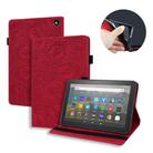 For Amazon Fire HD 8 (2020) Calf Texture Embossed Horizontal Flip Leather Case with Holder & Card Slots & Photo Frame(Red) - 1