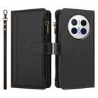 For Huawei Mate 70 Pro / 70 Pro+ Magnetic Closure 9 Card Slots Zipper Leather Case with Hand Strap(Black) - 2