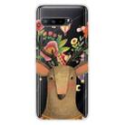 For Asus ROG Phone 3 ZS661KS Shockproof Painted Transparent TPU Protective Case(Flower Deer) - 1