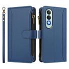 For OnePlus Nord CE4 5G Magnetic Closure 9 Card Slots Zipper Leather Case with Hand Strap(Dark Blue) - 2