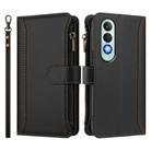 For OnePlus Nord CE4 5G Magnetic Closure 9 Card Slots Zipper Leather Case with Hand Strap(Black) - 2