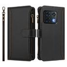 For OnePlus 10 Pro 5G Magnetic Closure 9 Card Slots Zipper Leather Case with Hand Strap(Black) - 2