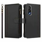 For OnePlus Ace 5 Ultra Magnetic Closure 9 Card Slots Zipper Leather Case with Hand Strap(Black) - 2