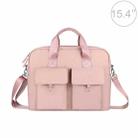 DJ09 Handheld Shoulder Briefcase Sleeve Carrying Storage Bag with Shoulder Strap for 15.4 inch Laptop(Pink) - 1