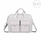 DJ09 Handheld Shoulder Briefcase Sleeve Carrying Storage Bag with Shoulder Strap for 15.6 inch Laptop(Silver Grey) - 1