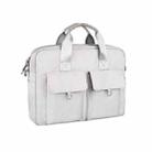 DJ09 Handheld Shoulder Briefcase Sleeve Carrying Storage Bag with Shoulder Strap for 15.6 inch Laptop(Silver Grey) - 2