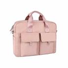 DJ09 Handheld Shoulder Briefcase Sleeve Carrying Storage Bag with Shoulder Strap for 15.6 inch Laptop(Pink) - 2