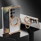 For Samsung Galaxy S24 Ultra 5G S Shaped 360 Holder Airbag Frameless MagSafe Metal Phone Case(Desert Gold) - 2