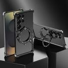 For Samsung Galaxy S22 Ultra 5G S Shaped 360 Holder Airbag Frameless MagSafe Metal Phone Case(Black) - 2