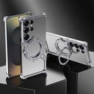 For Samsung Galaxy S22 Ultra 5G S Shaped 360 Holder Airbag Frameless MagSafe Metal Phone Case(Space Gray) - 2