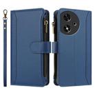 For Honor Play 50 Magnetic Closure 9 Card Slots Zipper Leather Case with Hand Strap(Dark Blue) - 2