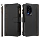 For Honor GT 5G Magnetic Closure 9 Card Slots Zipper Leather Case with Hand Strap(Black) - 2