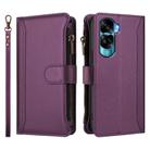 For Honor 90 Lite 5G / X50i 5G Magnetic Closure 9 Card Slots Zipper Leather Case with Hand Strap(Purple) - 2