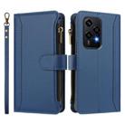For Honor 200 Lite 5G Global Magnetic Closure 9 Card Slots Zipper Leather Case with Hand Strap(Dark Blue) - 2