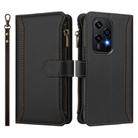 For Honor 200 Lite 5G Global Magnetic Closure 9 Card Slots Zipper Leather Case with Hand Strap(Black) - 2