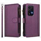 For Honor 200 Lite 5G Global Magnetic Closure 9 Card Slots Zipper Leather Case with Hand Strap(Purple) - 2