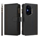 For Honor 400 Magnetic Closure 9 Card Slots Zipper Leather Case with Hand Strap(Black) - 2
