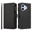For Honor 400 Lite Magnetic Closure 9 Card Slots Zipper Leather Case with Hand Strap(Black) - 2