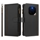 For Honor GT Pro 5G Magnetic Closure 9 Card Slots Zipper Leather Case with Hand Strap(Black) - 2