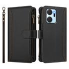 For Honor X7a 4G / Play7T 5G Magnetic Closure 9 Card Slots Zipper Leather Case with Hand Strap(Black) - 2