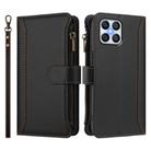 For Honor X8 4G / X30i 5G Magnetic Closure 9 Card Slots Zipper Leather Case with Hand Strap(Black) - 2