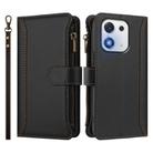 For Honor X70i 5G Magnetic Closure 9 Card Slots Zipper Leather Case with Hand Strap(Black) - 2