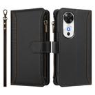 For Honor Play 60 5G Magnetic Closure 9 Card Slots Zipper Leather Case with Hand Strap(Black) - 2