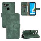 For Kyocera Android One S6 Solid Color Skin Feel Magnetic Buckle Horizontal Flip Calf Texture PU Leather Case with Holder & Card Slots & Wallet(Green) - 1