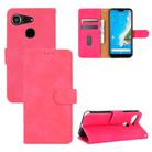 For Kyocera Android One S6 Solid Color Skin Feel Magnetic Buckle Horizontal Flip Calf Texture PU Leather Case with Holder & Card Slots & Wallet(Rose Red) - 1