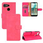 For Kyocera Gratina KYV48 Solid Color Skin Feel Magnetic Buckle Horizontal Flip Calf Texture PU Leather Case with Holder & Card Slots & Wallet(Rose Red) - 1