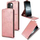 For OnePlus 13T Magnetic Vertical Flip Leather Phone Case with Buckle(Rose Gold) - 1
