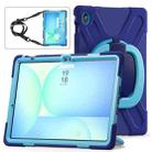 For Samsung Galaxy Tab S10 FE+ Silicone Hybrid PC Tablet Case with Holder & Shoulder Strap(Navy Blue Blue) - 2