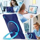For Samsung Galaxy Tab S10 FE+ Silicone Hybrid PC Tablet Case with Holder & Shoulder Strap(Navy Blue Blue) - 3