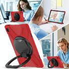 For Samsung Galaxy Tab S10 FE+ Silicone Hybrid PC Tablet Case with Holder & Shoulder Strap(Red) - 3