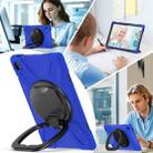 For Samsung Galaxy Tab S10 FE+ Silicone Hybrid PC Tablet Case with Holder & Shoulder Strap(Blue) - 3