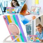 For Samsung Galaxy Tab S10 FE+ Silicone Hybrid PC Tablet Case with Holder & Shoulder Strap(Colorful Pink) - 3
