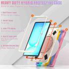 For Samsung Galaxy Tab S10 FE+ Silicone Hybrid PC Tablet Case with Holder & Shoulder Strap(Colorful Pink) - 4