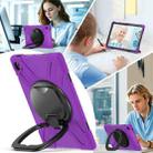 For Samsung Galaxy Tab S10 FE+ Silicone Hybrid PC Tablet Case with Holder & Shoulder Strap(Purple) - 3