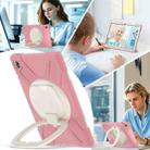For Samsung Galaxy Tab S10 FE+ Silicone Hybrid PC Tablet Case with Holder & Shoulder Strap(Pink) - 3