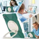 For Samsung Galaxy Tab S10 FE+ Silicone Hybrid PC Tablet Case with Holder & Shoulder Strap(Emerald Green) - 3