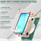 For Samsung Galaxy Tab S10 FE+ Silicone Hybrid PC Tablet Case with Holder & Shoulder Strap(Emerald Green) - 4