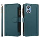 For Blackview A52 / A52 Pro Magnetic Closure 9 Card Slots Zipper Leather Case with Hand Strap(Dark Green) - 2