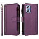For Blackview A52 / A52 Pro Magnetic Closure 9 Card Slots Zipper Leather Case with Hand Strap(Purple) - 2