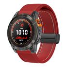 For Garmin 22mm Folding Magnetic Buckle Quick Release Silicone Watch Band(Red White) - 1