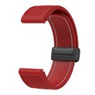 For Garmin 22mm Folding Magnetic Buckle Quick Release Silicone Watch Band(Red White) - 2