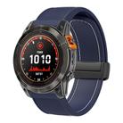 For Garmin 22mm Folding Magnetic Buckle Quick Release Silicone Watch Band(Midnight Blue White) - 1